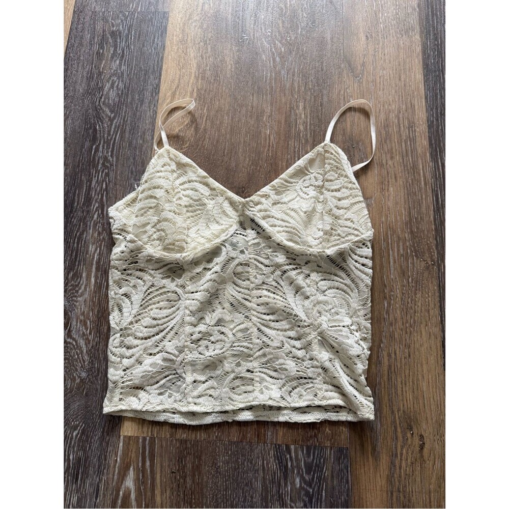 Made in Italy Cream Lace Corset Cami Top